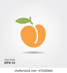 Isolated simple vector flat icon peach with shadow