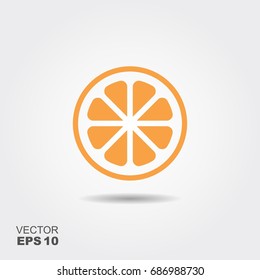 Isolated simple vector flat icon orange with shadow