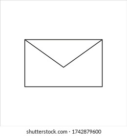 Isolación simple de ilustración vectorial Carta o sobre en blanco y negro