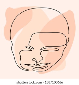 Isolated simplicity face on a colored background - Vector