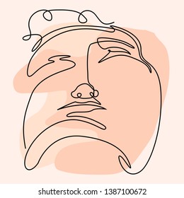 Isolated simplicity face on a colored background - Vector