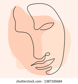 Isolated simplicity face on a colored background - Vector