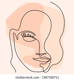 Isolated simplicity face on a colored background - Vector