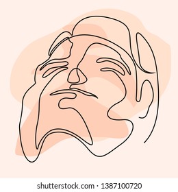 Isolated simplicity face on a colored background - Vector