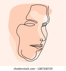 Isolated simplicity face on a colored background - Vector