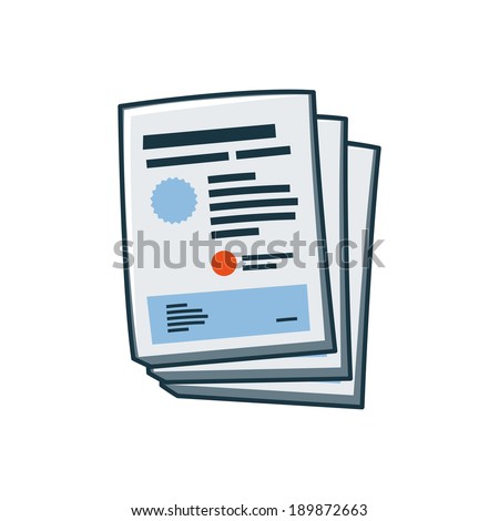 Isolated simplified posters or flyers icon in cartoon style. Print publishing icon series.  