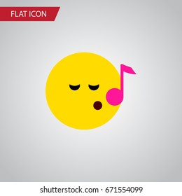 Isolated Sing Flat Icon. Descant Vector Element Can Be Used For Sing, Song, Emoji Design Concept.
