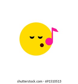 Isolated Sing Flat Icon. Descant Vector Element Can Be Used For Sing, Song, Emoji Design Concept.