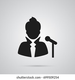 Isolated Singer Icon Symbol On Clean Background. Vector Vocalist  Element In Trendy Style.