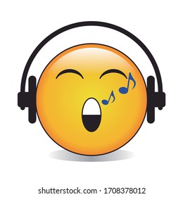 Isolated And Singing Emoji Vector