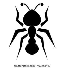 Isolated and single abstract black ant silhouette on a white background - Eps10 vector graphics and illustration
