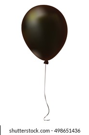Isolated single black gathering event air balloon on white background