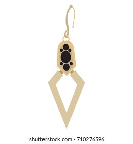 Isolated single earring on a white background, Vector illustration