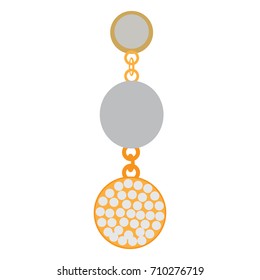 Isolated single earring on a white background, Vector illustration