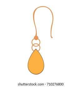 Isolated single earring on a white background, Vector illustration