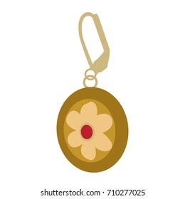Isolated single earring on a white background, Vector illustration
