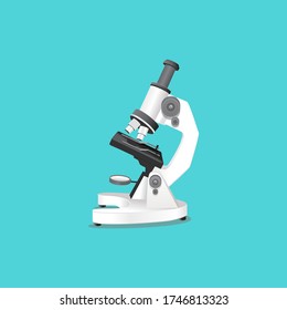 isolated single image microscope papercaraft pharmaceutical instrument, microbiology magnifying tool. Symbol of science, chemistry and exploration. magnifying tool vector illustration