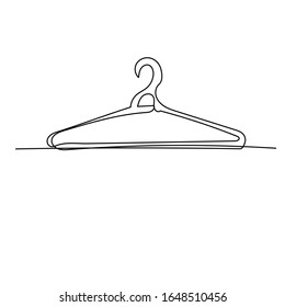  isolated, single line drawing of a clothes hanger