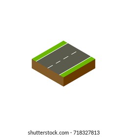 Isolated Single-Lane Isometric. Driveway Vector Element Can Be Used For Driveway, Single, Lane Design Concept.