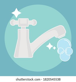 Isolated Sink Faucet Icon. Cleaning Products Icon - Vector