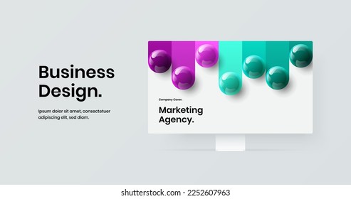 Isolated site screen design vector concept. Colorful monitor mockup landing page illustration.