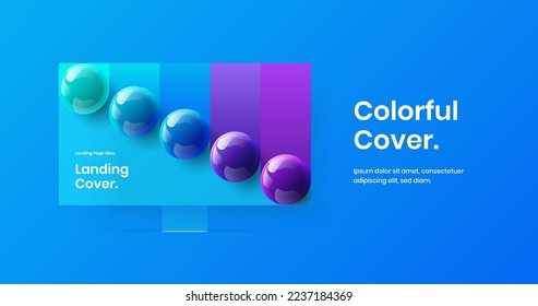 Isolated site vector design concept. Colorful desktop mockup landing page illustration.