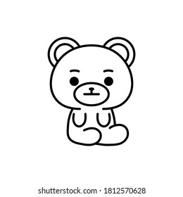 Isolated Sitting Bear Kawaii Emoji Bear Stock Vector (royalty Free 