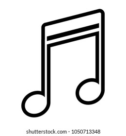 Isolated sixteenth beamed note. Musical note