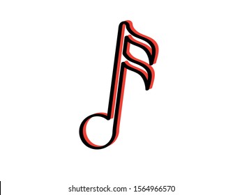 ISolated sixteenth musical note icon - Vector illustration