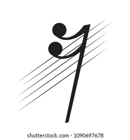 Isolated sixteenth rest note on a pentagram