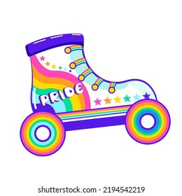 Isolated skate shoes rainbow vector illustration