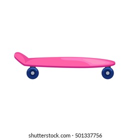 isolated skateboard with wheel active lifestyle, extreme sport for youth healthy activity, balance street transport vector illustration