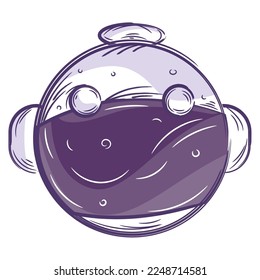 Isolated sketch of an astronaut helmet Vector