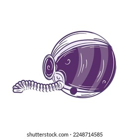 Esbozo aislado de un vector de casco astronauta