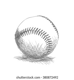 Isolated sketch of a baseball ball on a white background