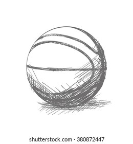 Isolated sketch of a basketball ball on a white background