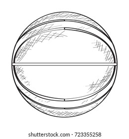 Isolated sketch of a basketball ball, Vector illustration