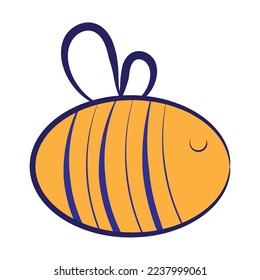 Esbozo aislado de un icono de abeja Vector