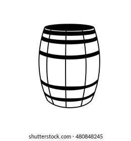 Isolated sketch of a beer wooden barrel on a white background, Vector illustration
