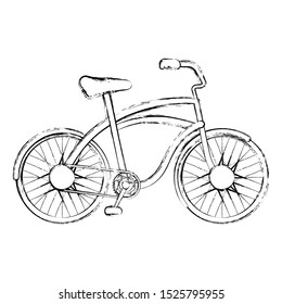 Isolated sketch of a bicycle - Vector illustration