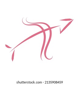 Isolated sketch of a bow and arrow Vector