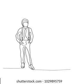 isolated sketch of a boy on a white background