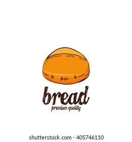 Isolated sketch of a bread on a white background