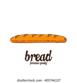Isolated sketch of a bread on a white background