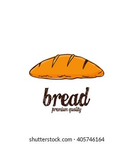 Isolated sketch of a bread on a white background