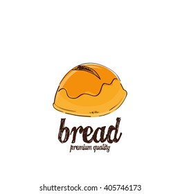 Isolated sketch of a bread on a white background