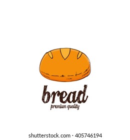 Isolated sketch of a bread on a white background