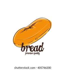 Isolated sketch of a bread on a white background