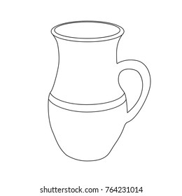 isolated sketch of a clay pot