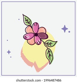 Esbozo aislado de una flor de color